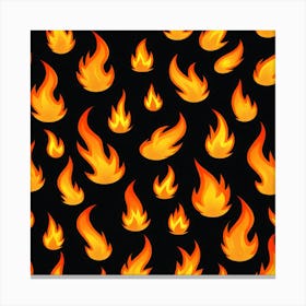 Flames On Black Background 13 Canvas Print