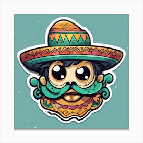 Mexico Sticker 2d Cute Fantasy Dreamy Vector Illustration 2d Flat Centered By Tim Burton Pr (54) Canvas Print
