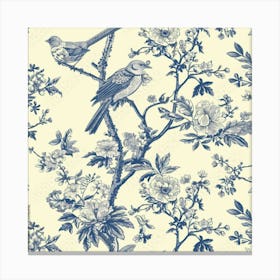 Blue Toile Wallpaper Canvas Print