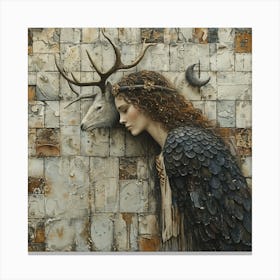 Angel Of The Deer Canvas Print