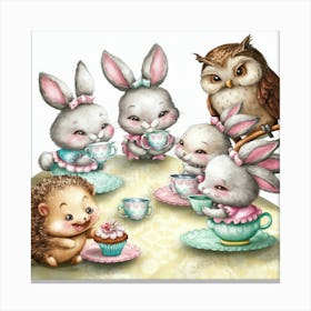 Bunny Tea Party Canvas Print