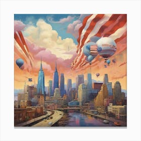 American City Skyline art print Canvas Print