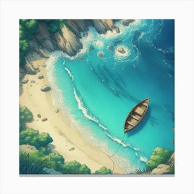 Boat On The Beach 2 Canvas Print