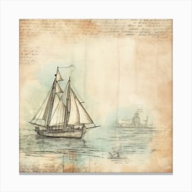 Vintage Sailboat 3 Canvas Print