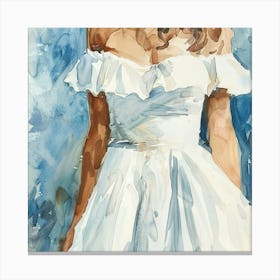 Watercolor Bridal Dress Close Up 1718 Canvas Print