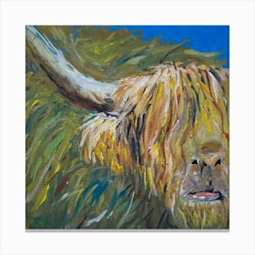 Highland Cattle after rain - Reggaepainting Acrylic Painting Canvas Print