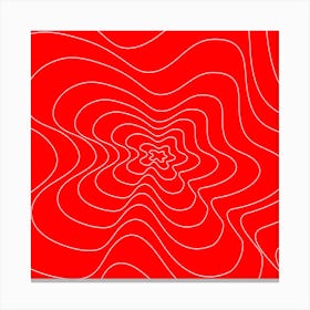 Abstract Red Wavy Pattern Canvas Print
