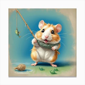 Hamster Fishing 9 Canvas Print