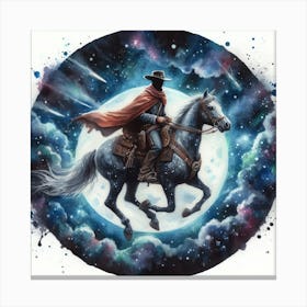 Cowboy On Horseback Canvas Print