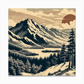 Mountain Scene Canvas Print