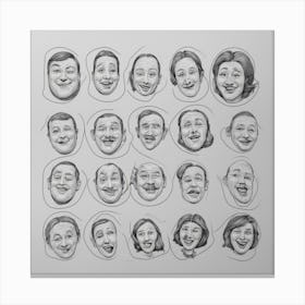 Collection Of Faces Canvas Print