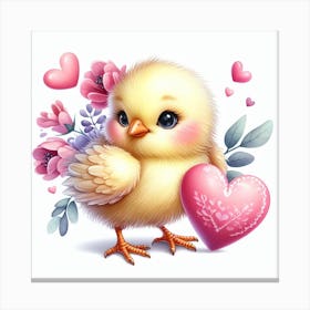 Chick Valentine's day 2 Canvas Print