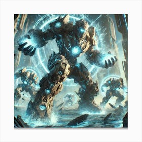 Cascade Sovereignty Scifi Sentinel Golems Physical Attacks Canvas Print