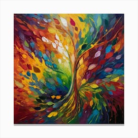 Default The Painting Features A Vibrant Array Of Intermingling 2 Canvas Print