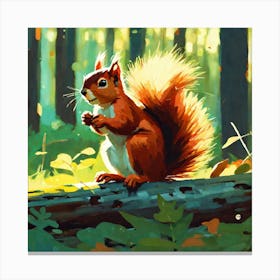 Red Squirrel In The Woods 1 Canvas Print