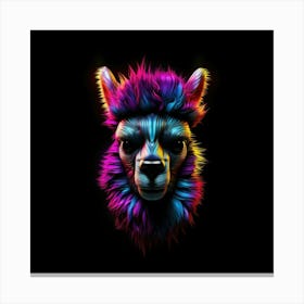 Neon Llama Canvas Print