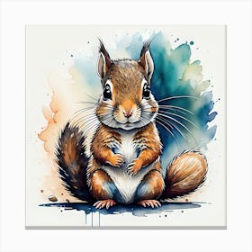 Cute Squirrel Illustration Canvas Print