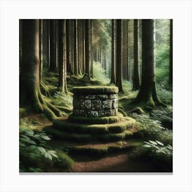 Stone Circle In The Forest Canvas Print