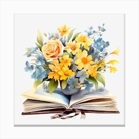 Book With Flowers Canvas Print