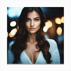 Portrait Of A Beautiful Woman Canvas Print