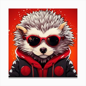 Hedgehog In Sunglasses Canvas Print