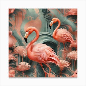 Art Deco Flamingo 1 Canvas Print