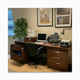 A Photo Of A Well Organized Office Canvas Print