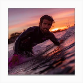 Sunset Surfer Canvas Print