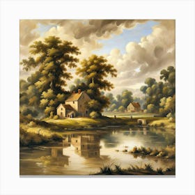 constable's cottages Canvas Print