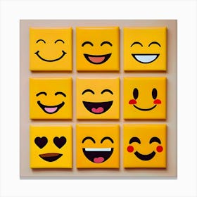 Emojis Smiley Faces Canvas Print