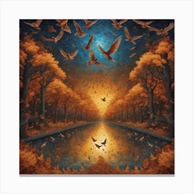 Birds Of Autumn Canvas Print