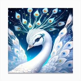 White Peacock Canvas Print