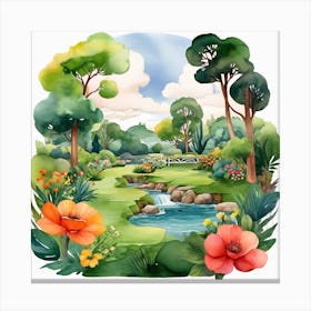 Watercolor Landscape 1 Canvas Print