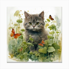 Cat In The Meadow Canvas Print