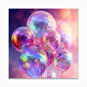 Colorful Balloons In The Sky Canvas Print