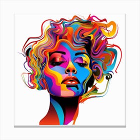 Colorful Woman'S Face 5 Canvas Print