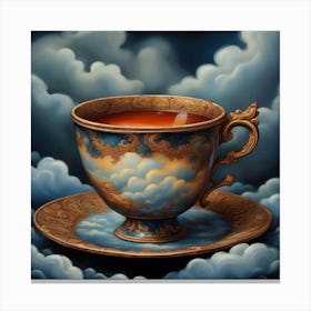 Tea Cup In The Clouds Canvas Print