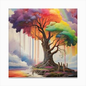 Rainbow Tree Canvas Print