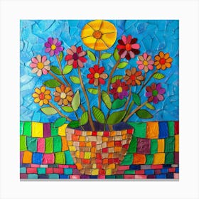 Mosaic Flower Painting 1 Canvas Print