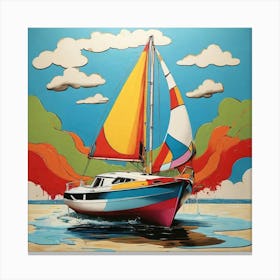 Pop Art graffiti sailboat 1 Canvas Print
