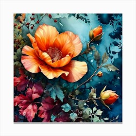 Orange Poppy Painting Canvas Print