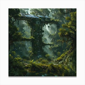 Tree House In The Forest Canvas Print