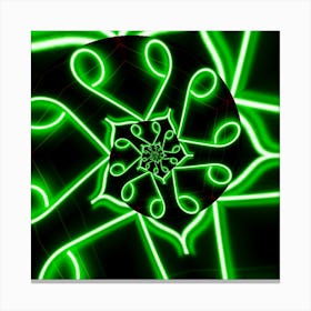 Green Neon Snowflake Leinwandbild