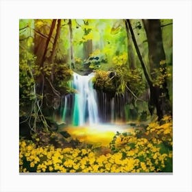 Waterfall In The Forest Canvas Print