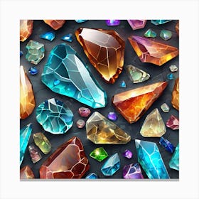 Gemstones Seamless Pattern Canvas Print