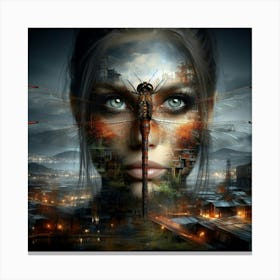 Dragonfly Portrait Canvas Print