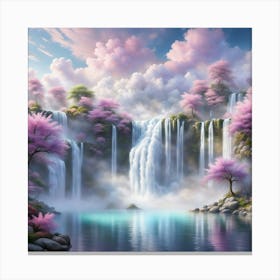 Sakura Waterfall Canvas Print