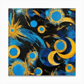 Blue And Yellow Universe Canvas Print