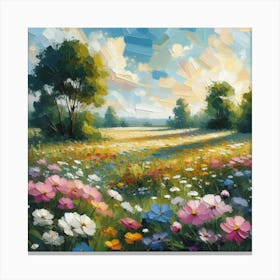 Cosmos Flowers Canvas Print