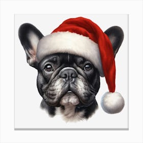 French Bulldog In Santa Hat Stampe su tela